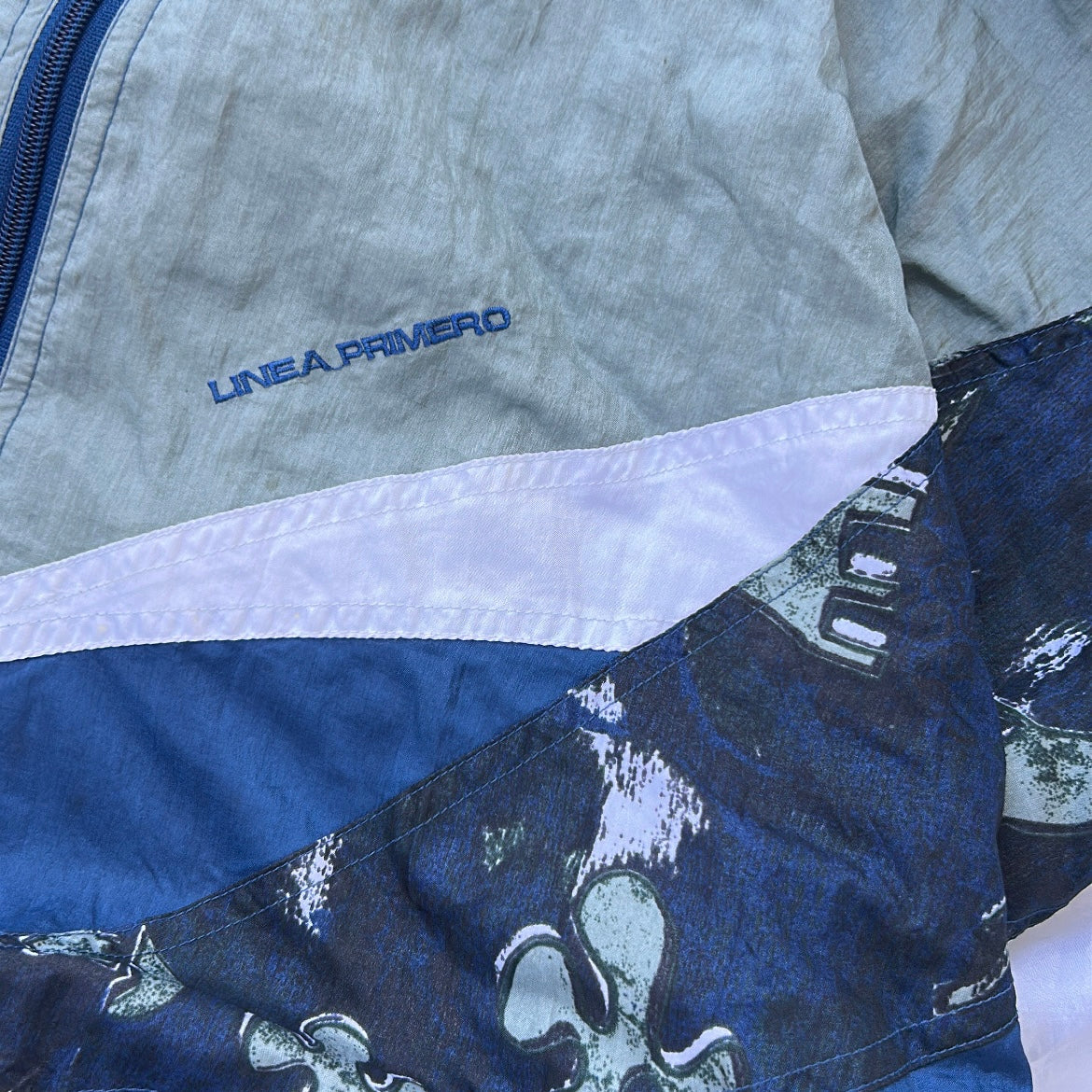 Line a primero vintage shell dark blue full zip jacket