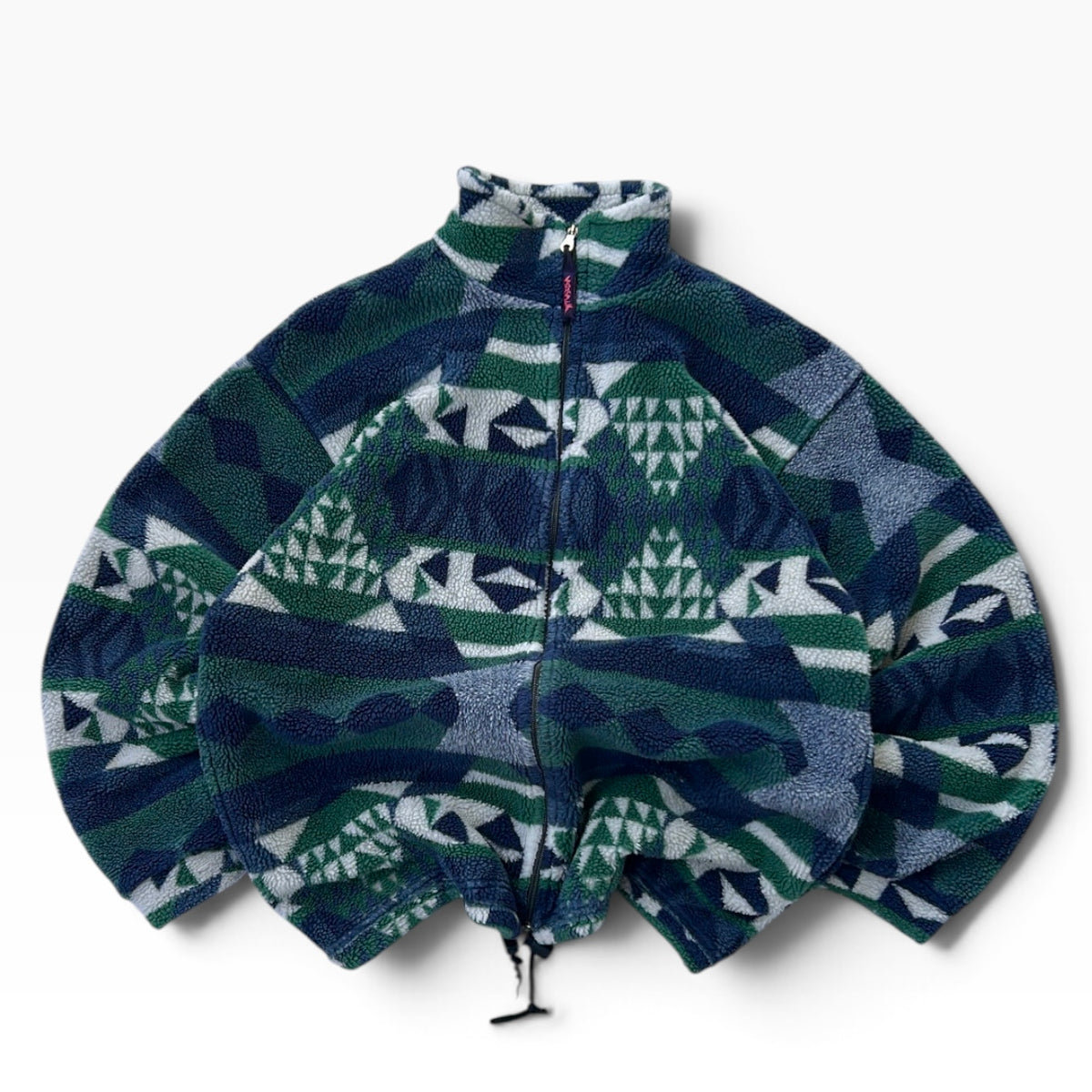 New sunset mark fuzzy full zip fleece adjustable