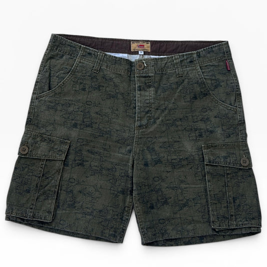 Southern territory khaki cargo bermuda shorts