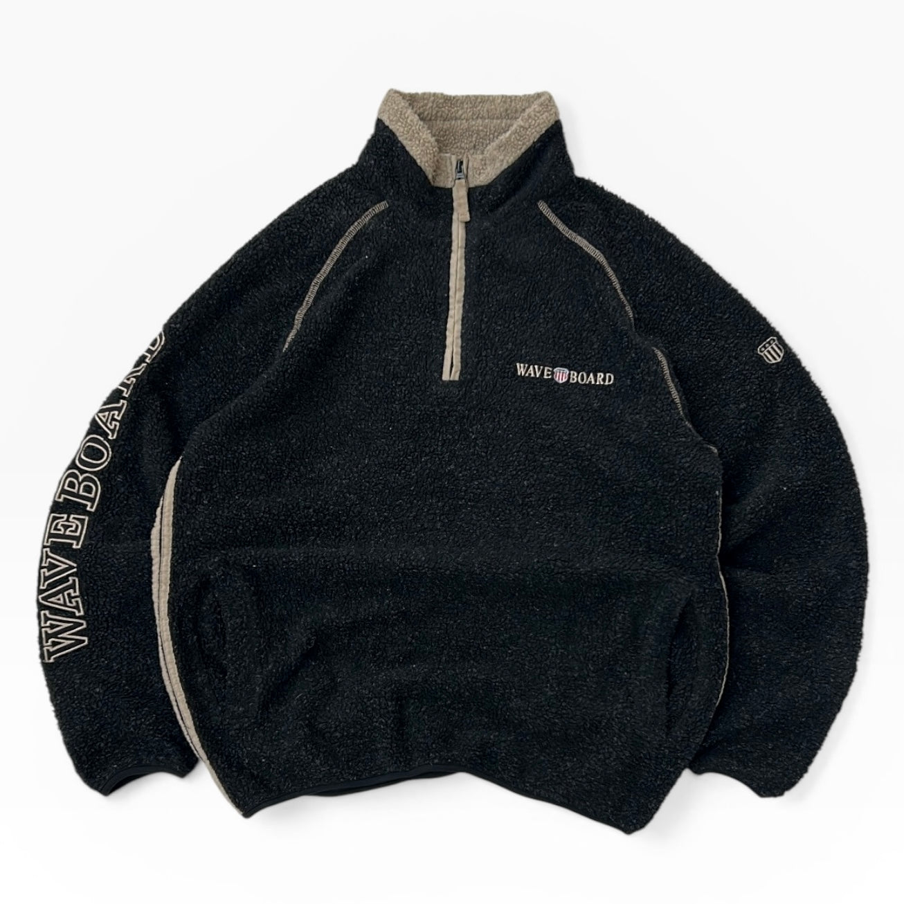 Wave board fuzzy 1/4 Zip fleece