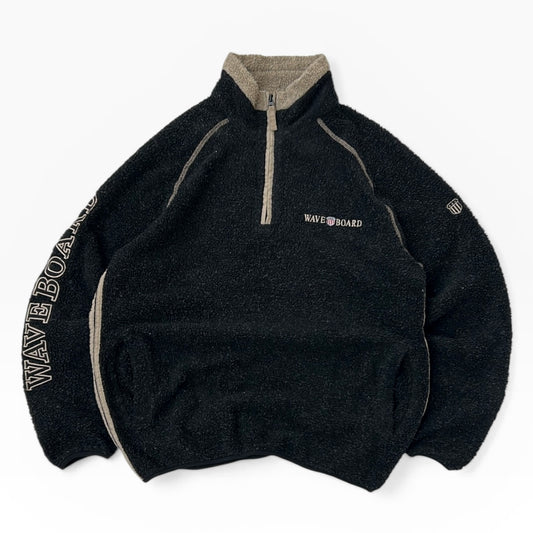 Wave board fuzzy 1/4 Zip fleece