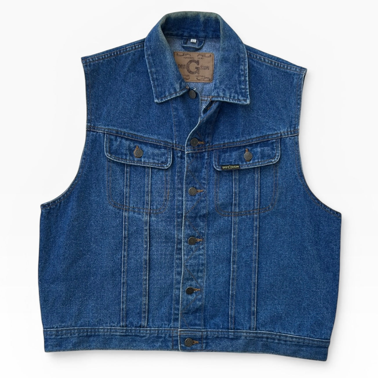 DiviGsion Mid Wash Denim Vest Jacket