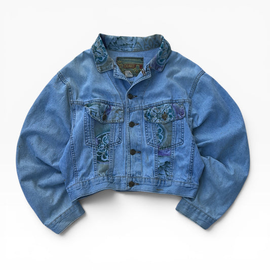 CICAREE vintage graphic cropped jacket