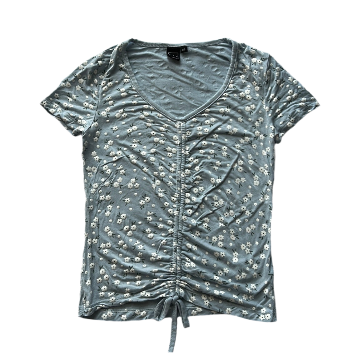 Scrunched Floral Baby Tee
