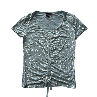 Scrunched Floral Baby Tee