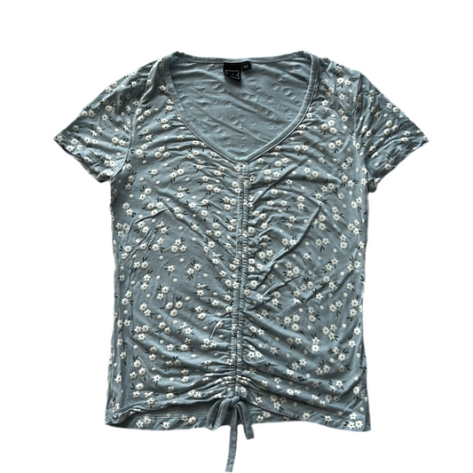 Scrunched Floral Baby Tee