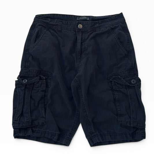 Black cargo bermuda shorts