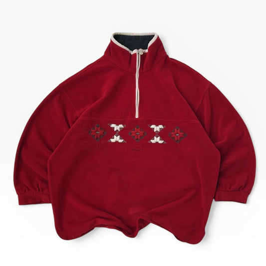 Silvy made in Italy embroidered details 1/4 Zip fleece