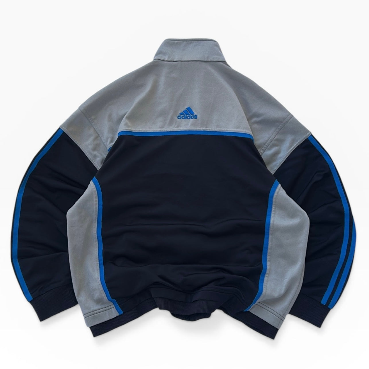 Adidas Vintage three stripe black full zip track jacket