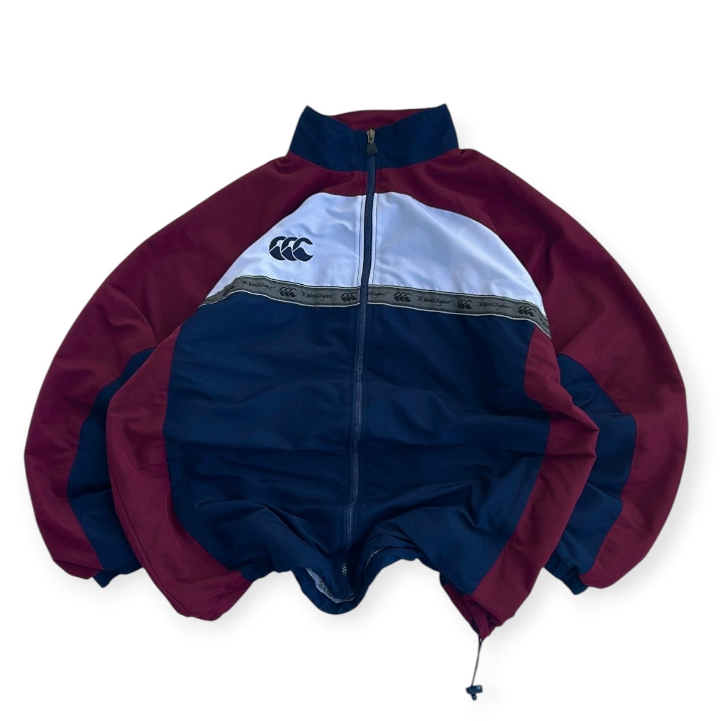 Burgundy x navy adjustable shell jacket