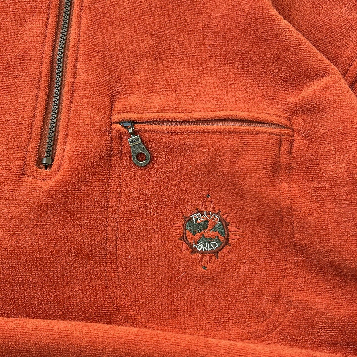 TRAVEL WORLD orange 1/4 Zip Fleece 🍊