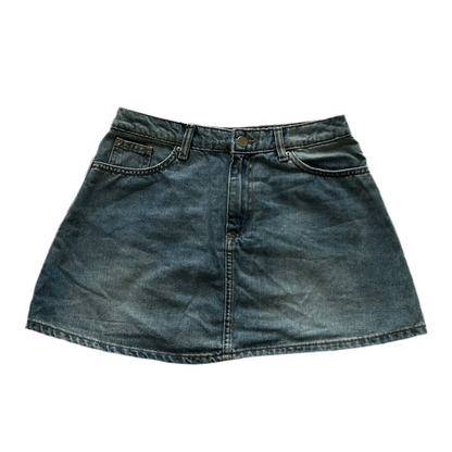 High-Waisted Denim Mini Skirt