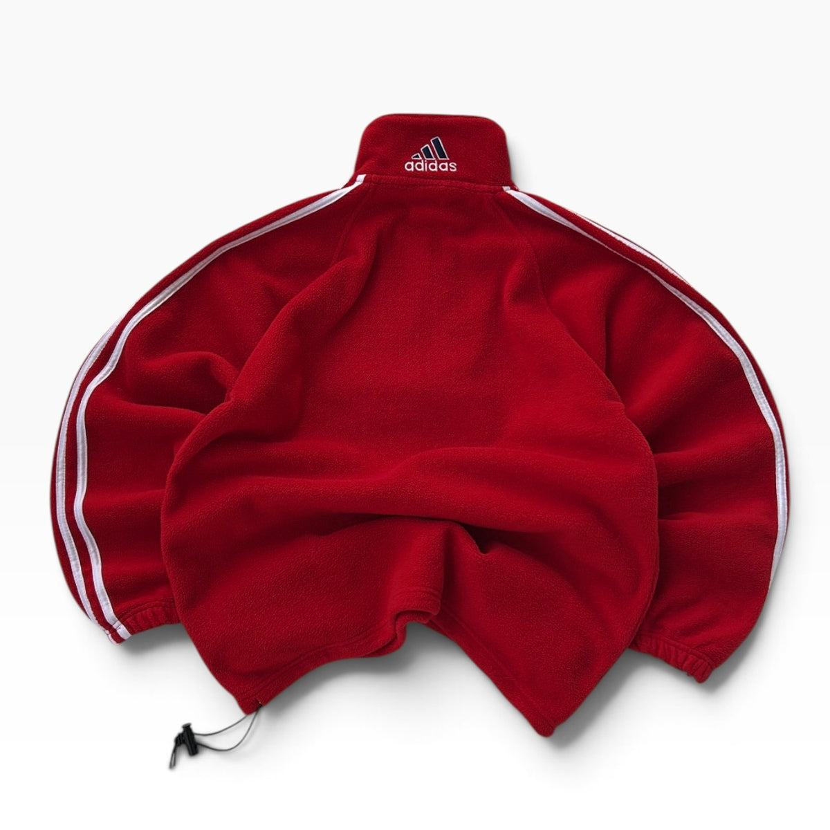 Adidas originals three stripe hot red adjustable 1/4 zip fleece