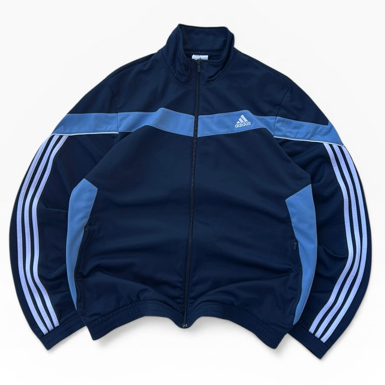 Adidas Vintage navy x baby blue track jacket