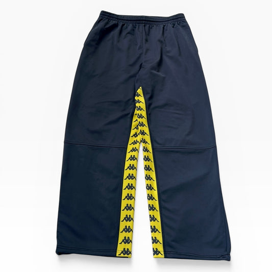 Kappa grey x yellow detail logo adjustable track pants