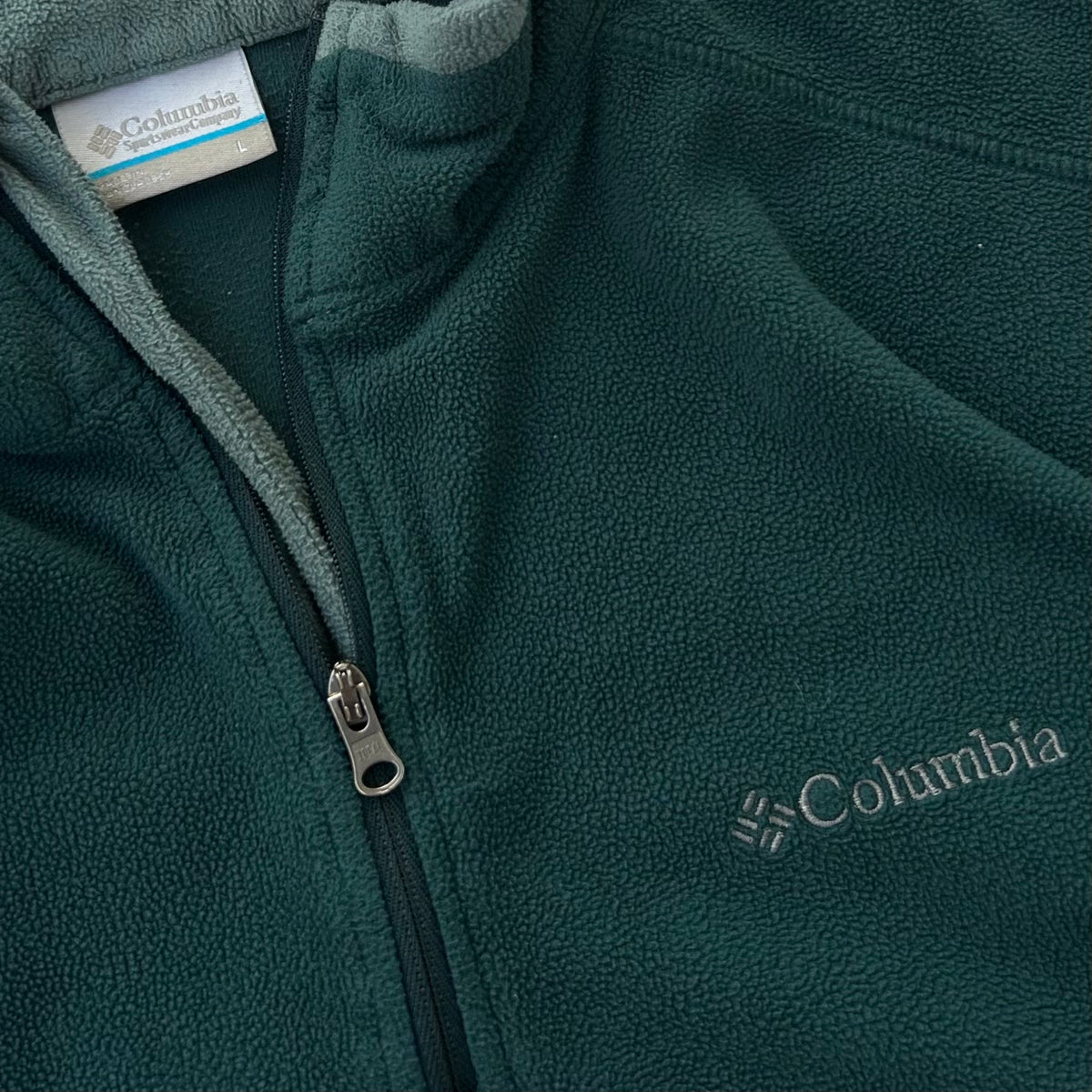 Columbia green 1/4 Zip fleece