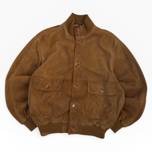 Burnt Camel suede bomber jacket