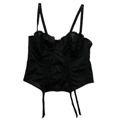 Black lace trim corset top (Adjustable Strap)