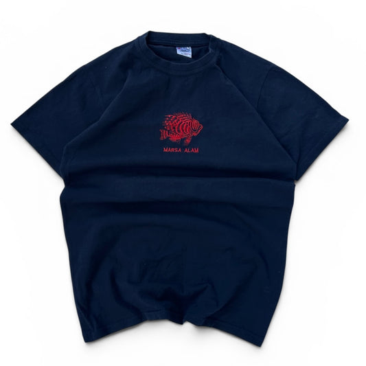 Marsa Alam egypt embroidered fish navy tee (100% cotton)