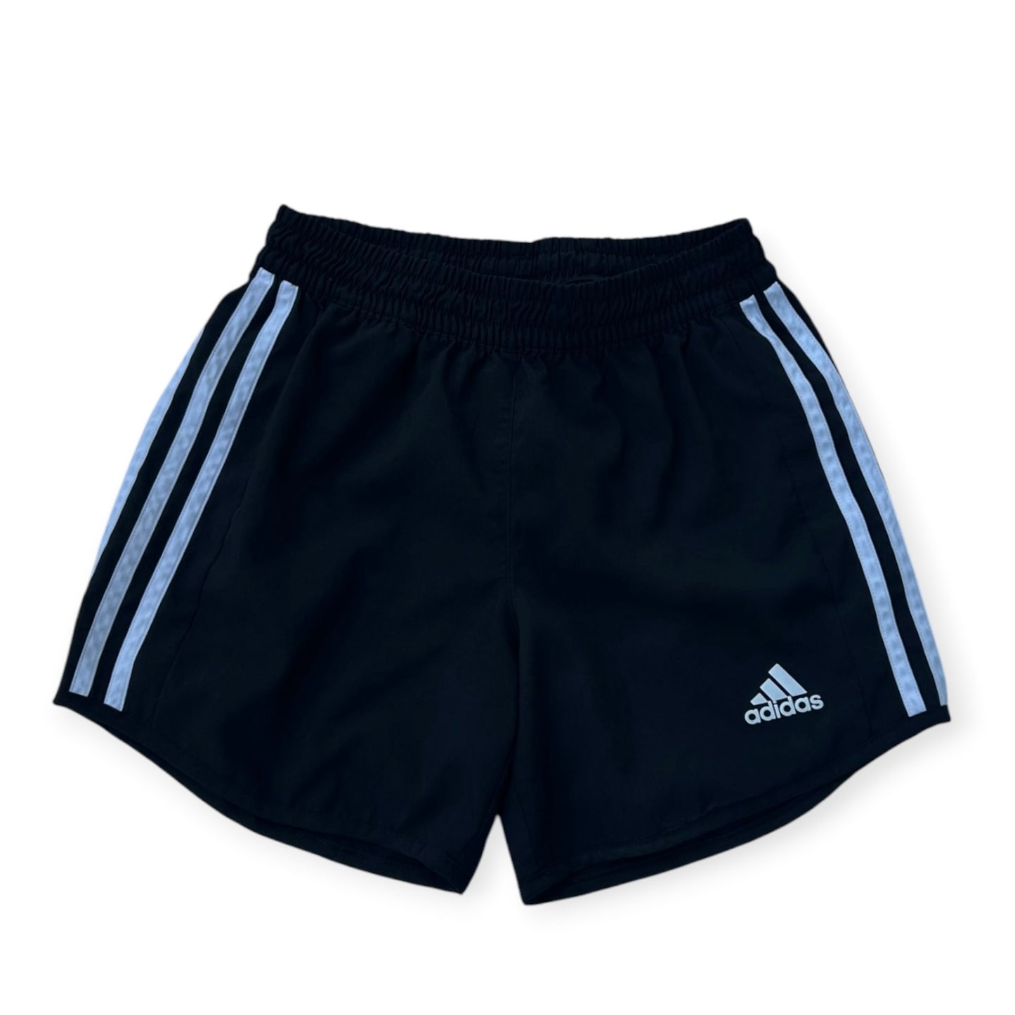 Adidas three stripe black booty shorts (adjustable waist)