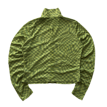 GARAGE Long-Sleeve Button-Up Mesh Top
