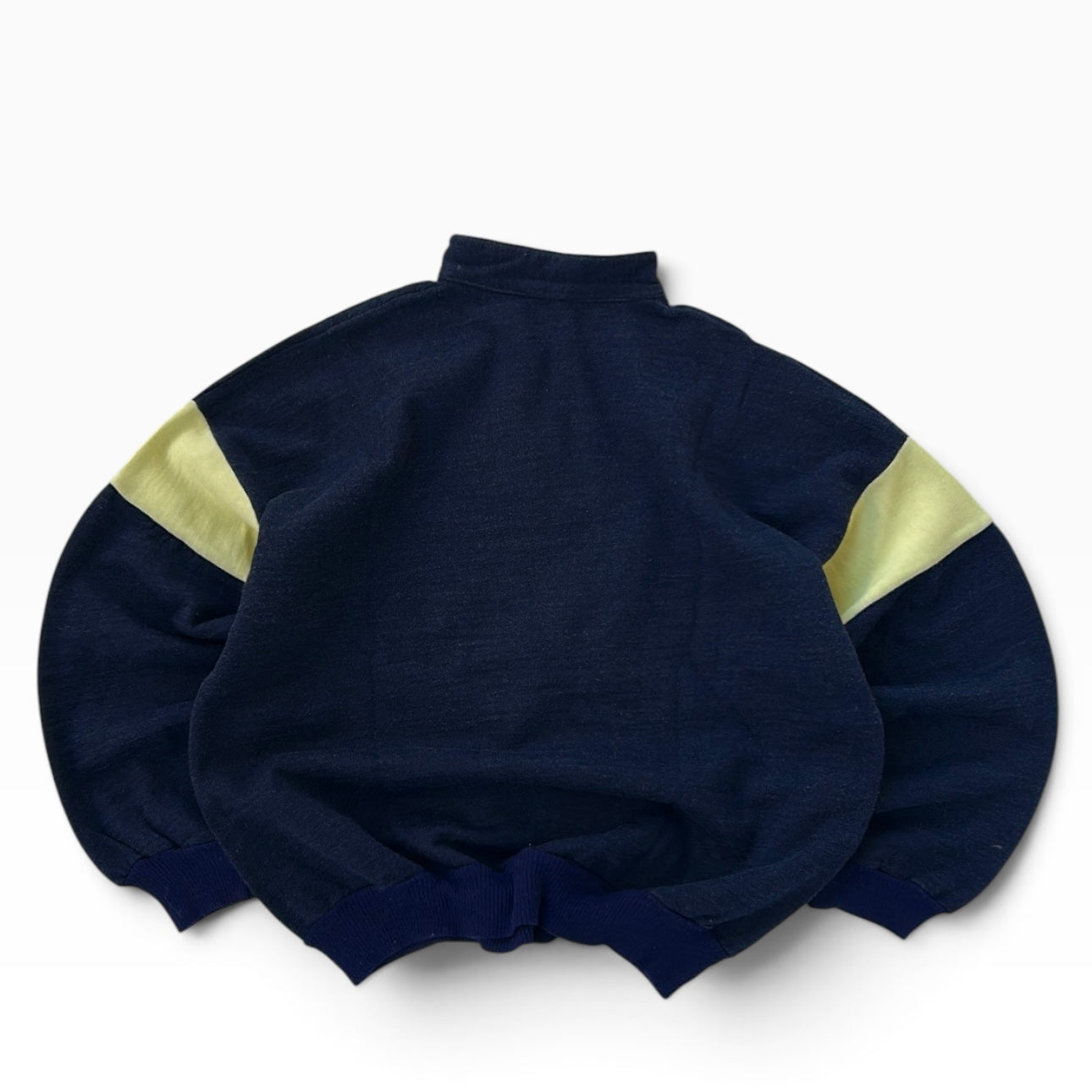 Navy x baby yellow 1/4 zip sweatshirt