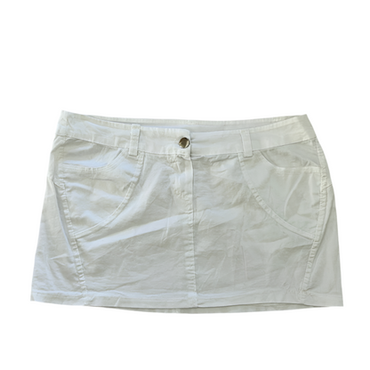 Low-Waisted White Mini Skirt