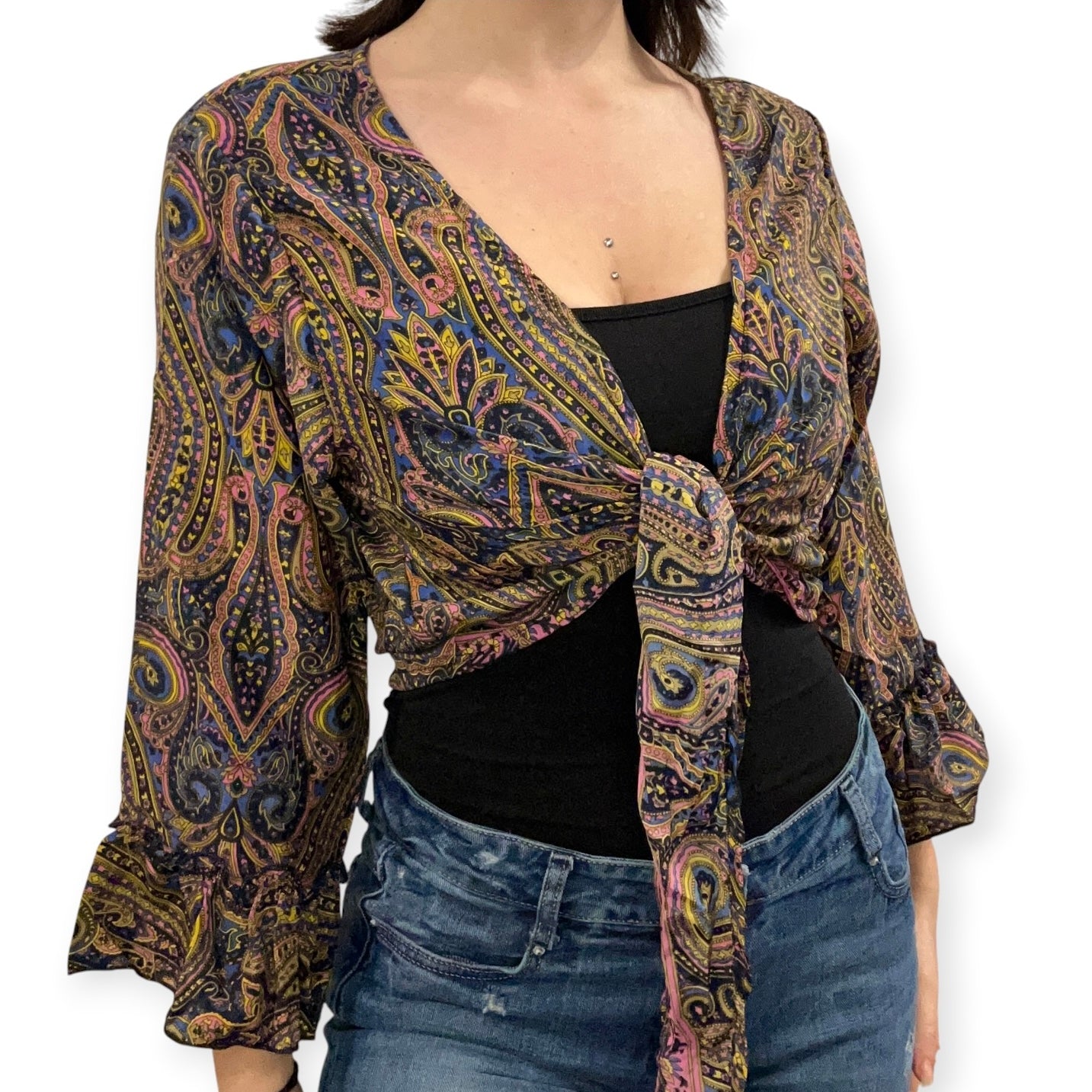 Dead stock retro coloublock tie top