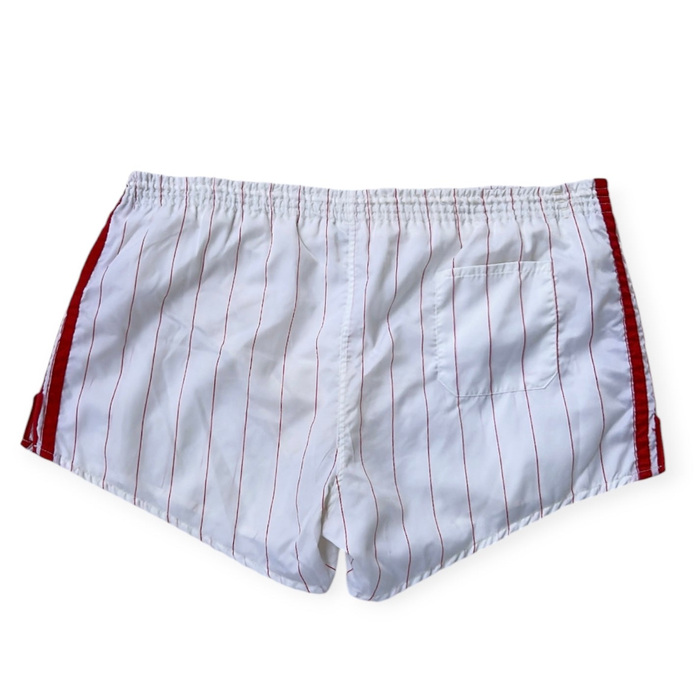 Adidas red stripe vintage booty shorts (adjustable waist)