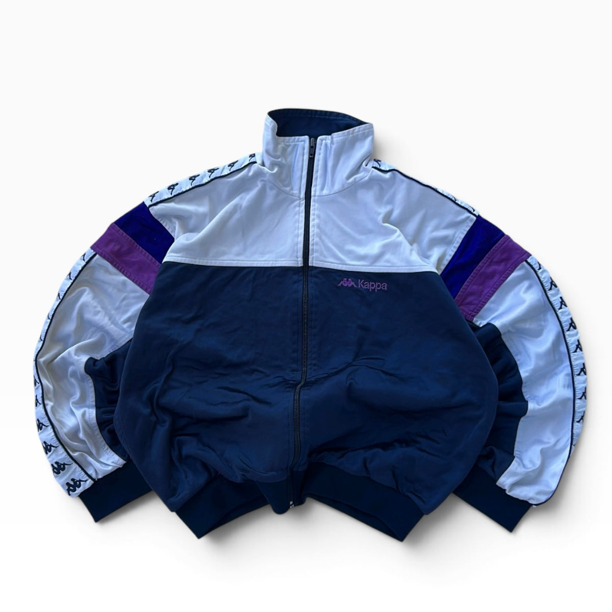 Kappa shell 00’s purple x navy full zip jacket