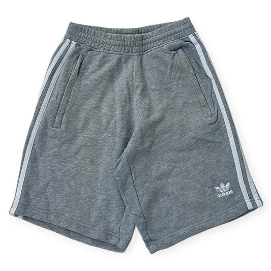 Adidas grey three stripe shorts (Adjustable waist)