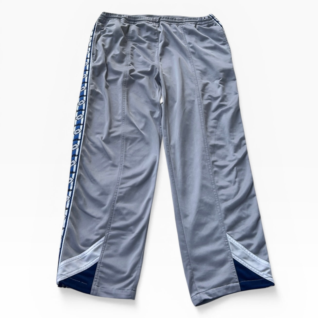 Lotto Grey x navy shell wide leg adjustable track pants