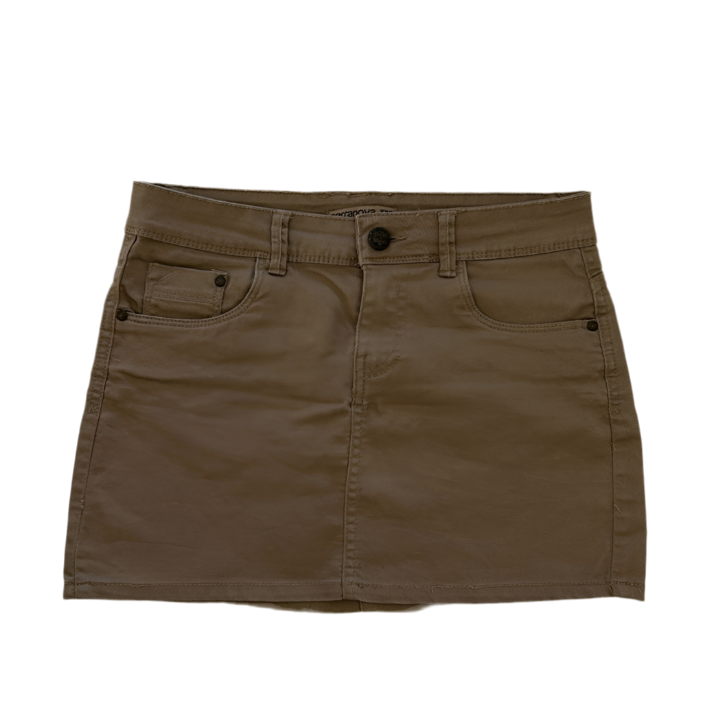 Terranova Mid-Waisted Elastic Denim Mini Skirt