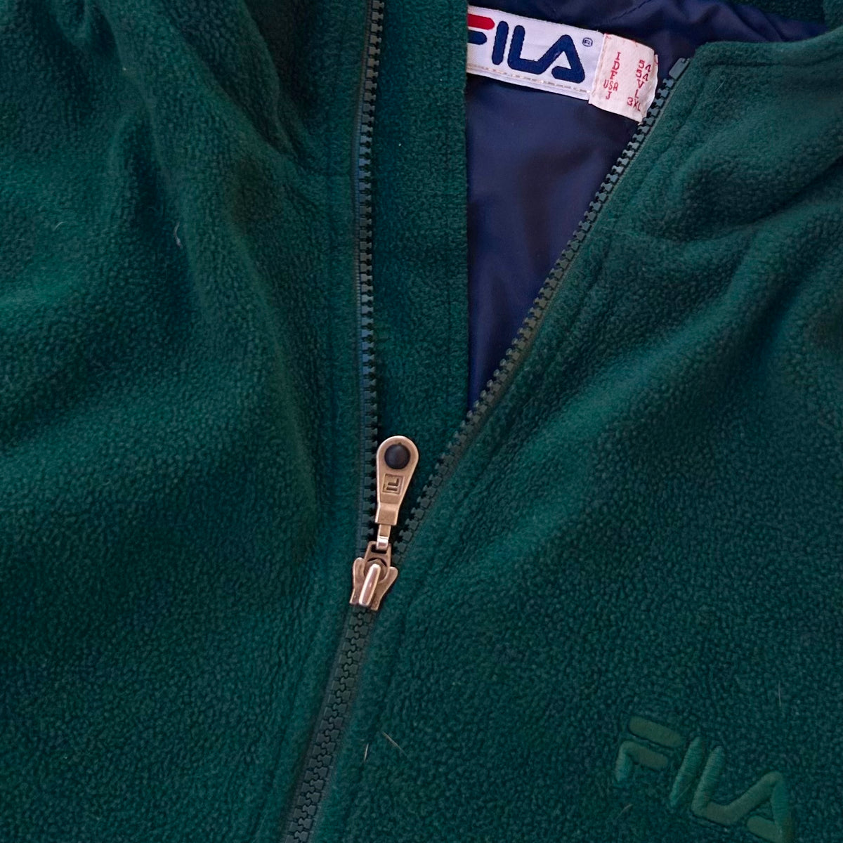 Fila forest green fleece jacket