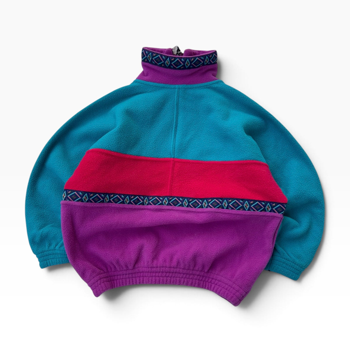 1/4 Zip Brugi cropped 3/4 sleeve colourful fleece