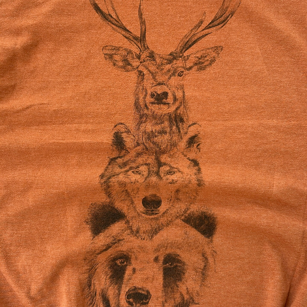 Animal rust orange graphic tee