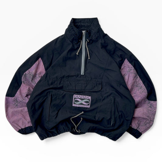 Fanatic vintage black x purple overshirt 1/4 zip adjustable