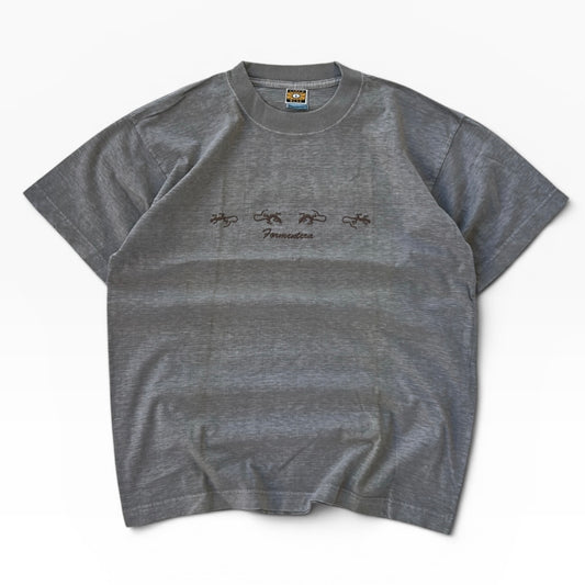 Linea graphic embroidered lizards beige tee