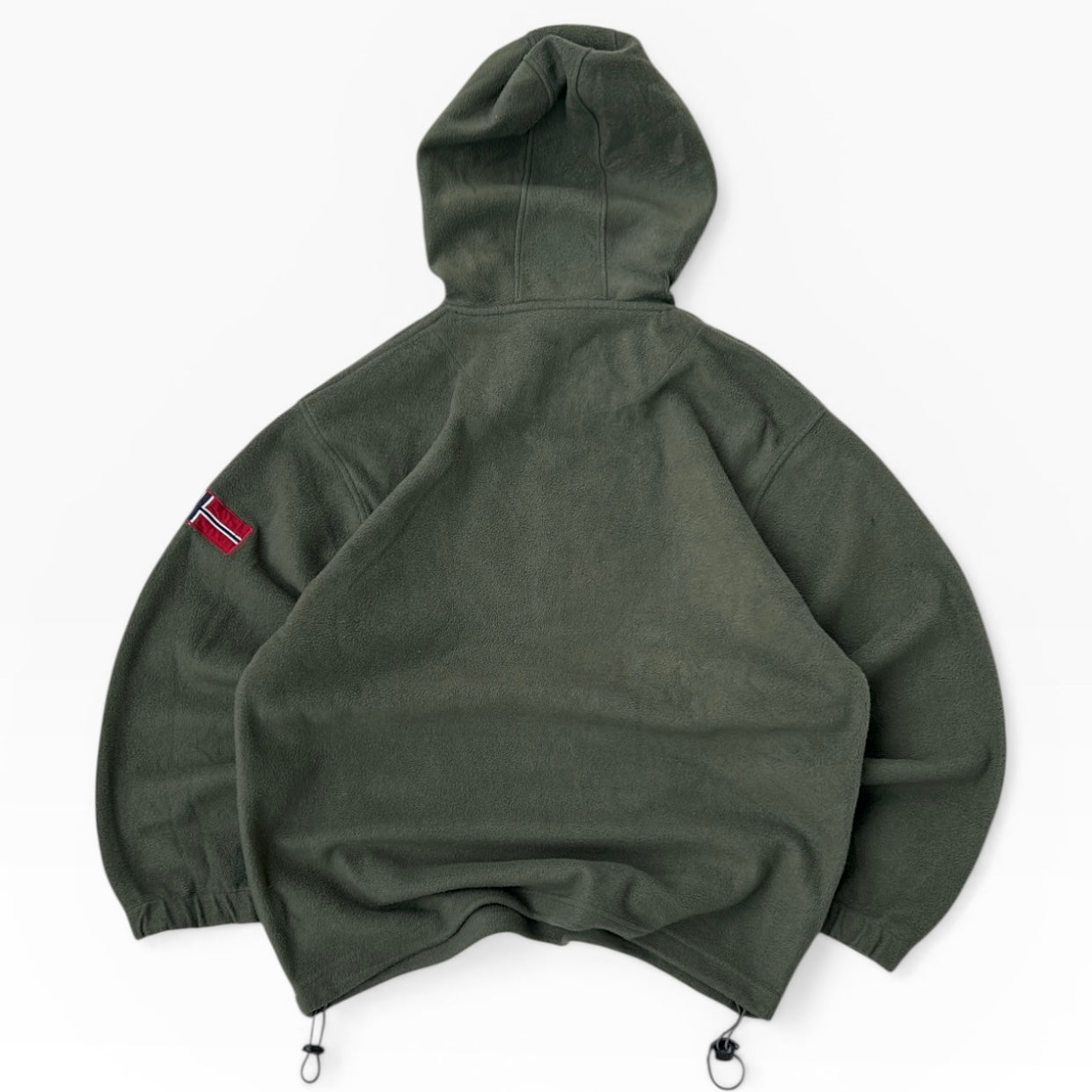 OSLO khaki zip hooded overshirt fleece