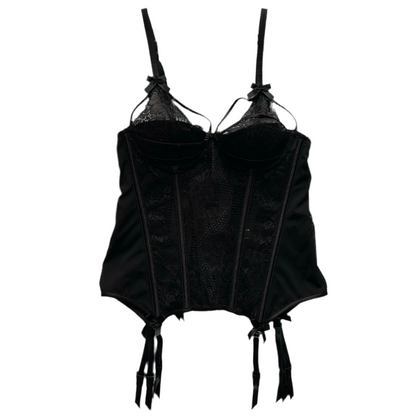 Lace Trim x Bow Details Corset Top (Adjustable Strap)