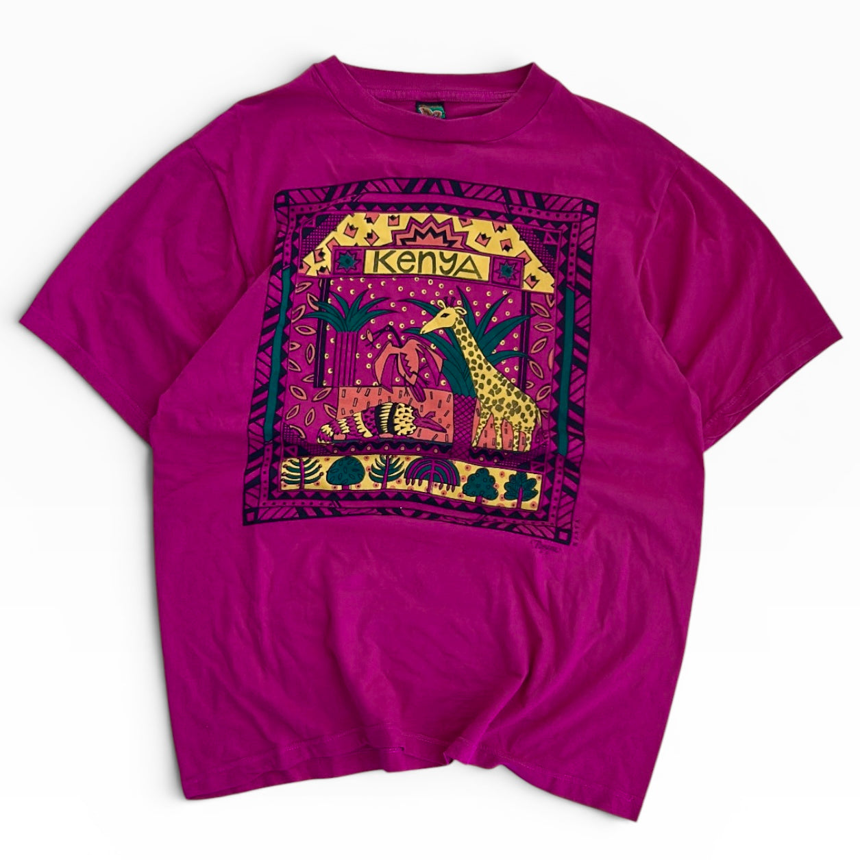 Kenya graphic hot pink tee (100% cotton)