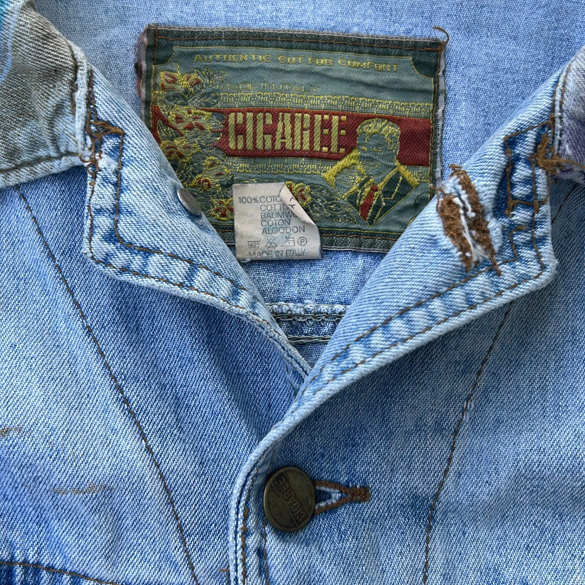 CICAREE vintage graphic cropped jacket