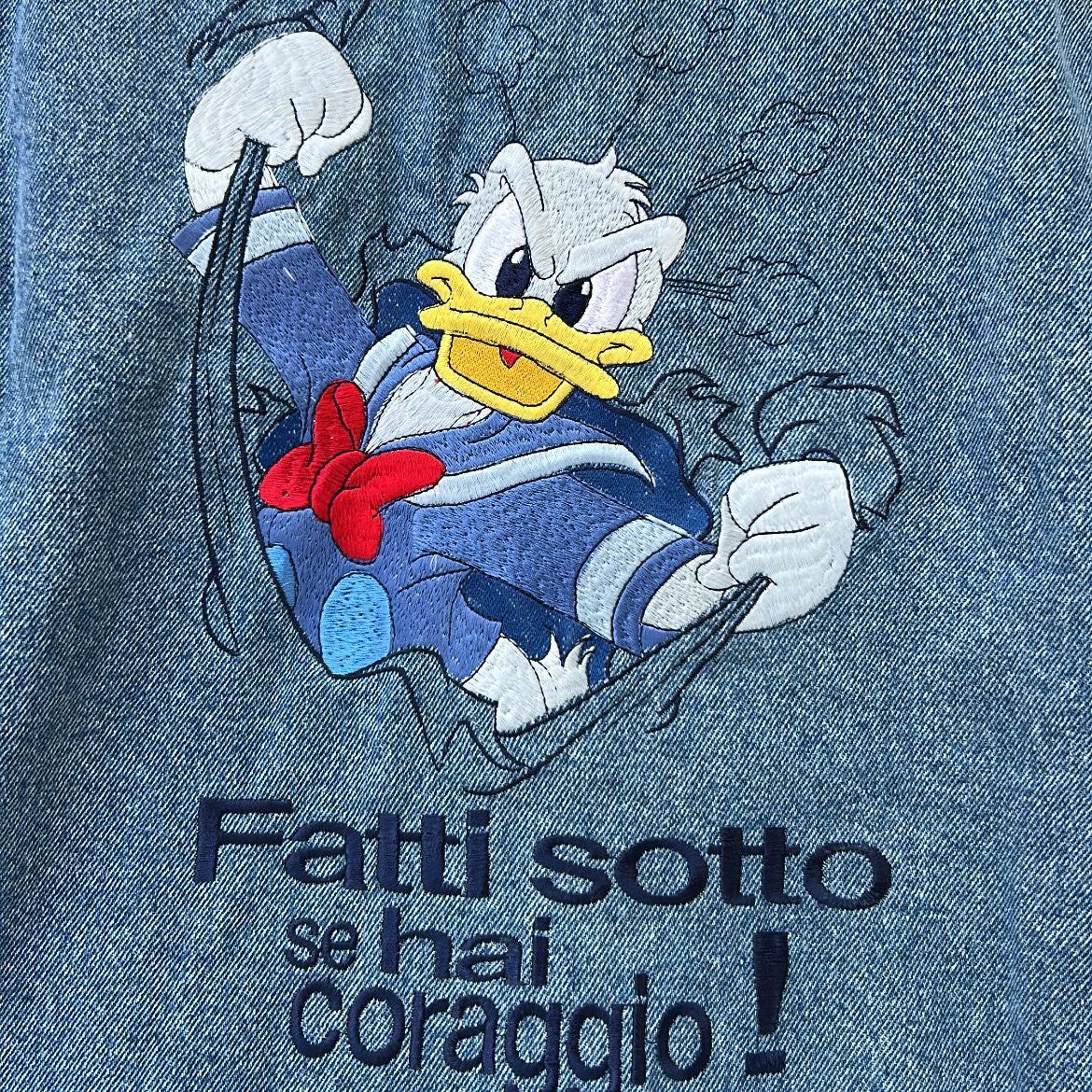 Blu & King donald duck embroidered back denim vest jacket