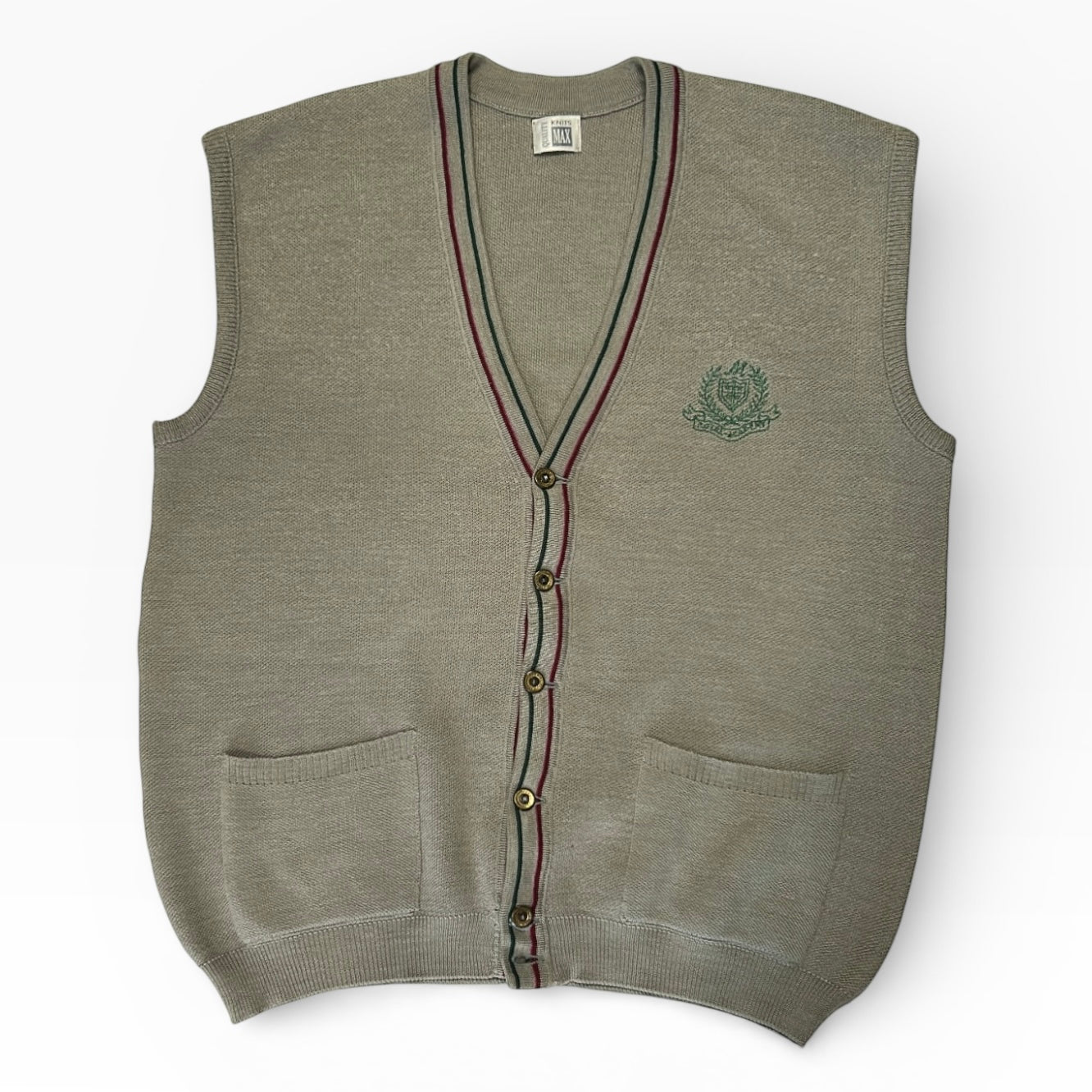 Knits Max Grey vest button up cardigan