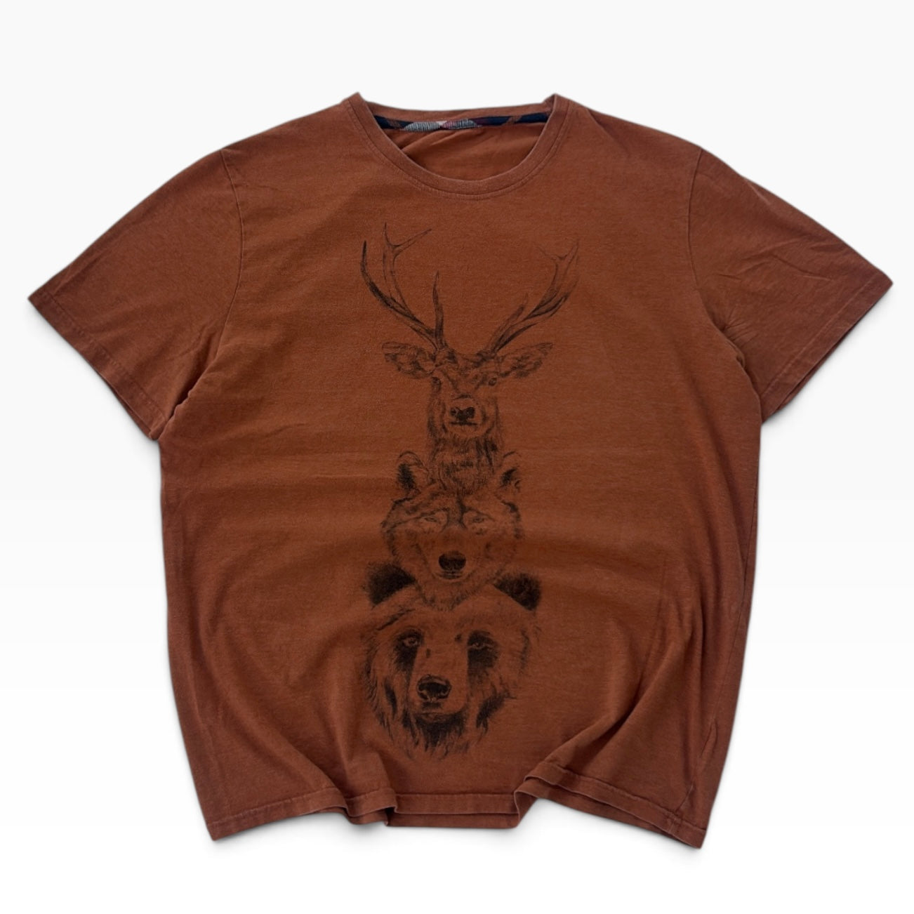 Animal rust orange graphic tee