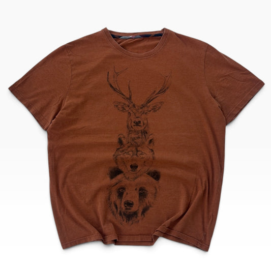 Animal rust orange graphic tee