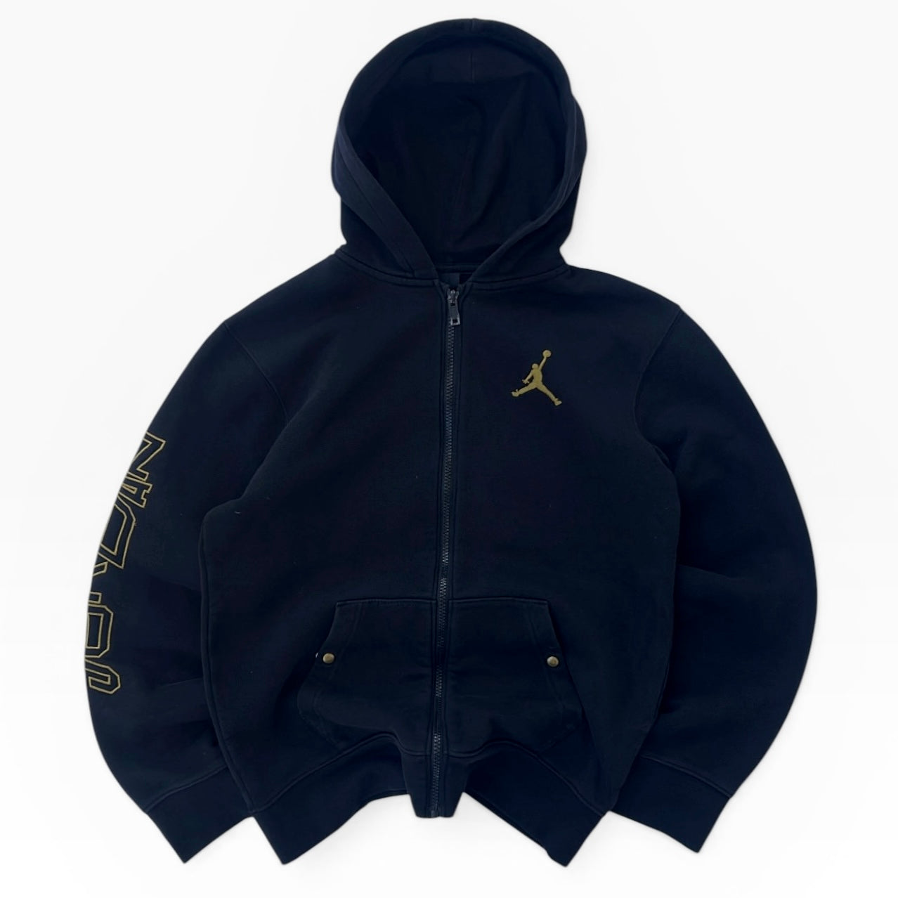 Air Jordan Black hooded jacket with embroidered logo