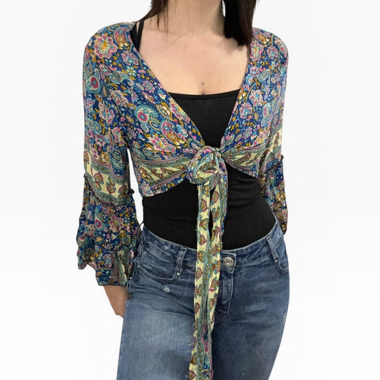 Dead stock retro coloublock tie top
