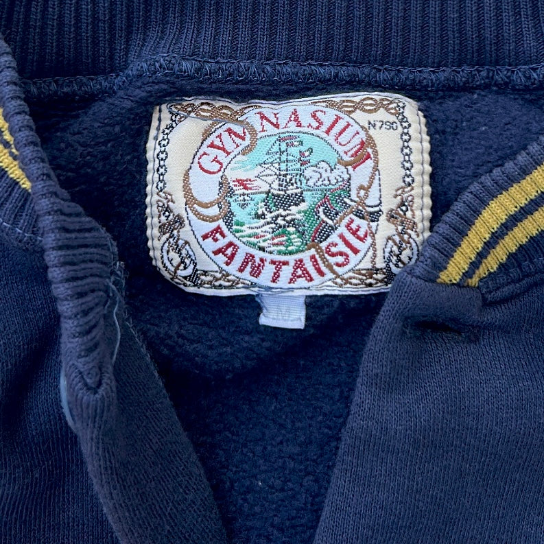 Vintage navy cardigan with embroidered logo