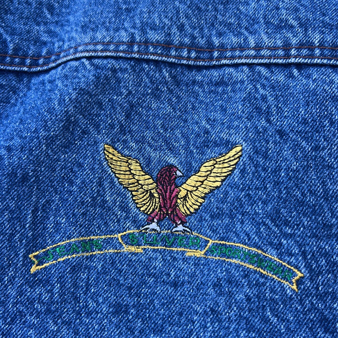 Silver dark wash denim jacket